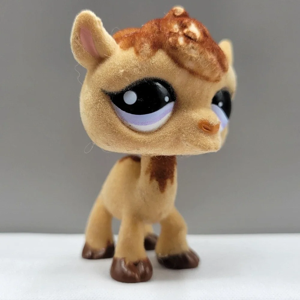 Littlest Pet Shop LPS #997 Camel Flocked Horse Figure Brown & Tan Hasbro